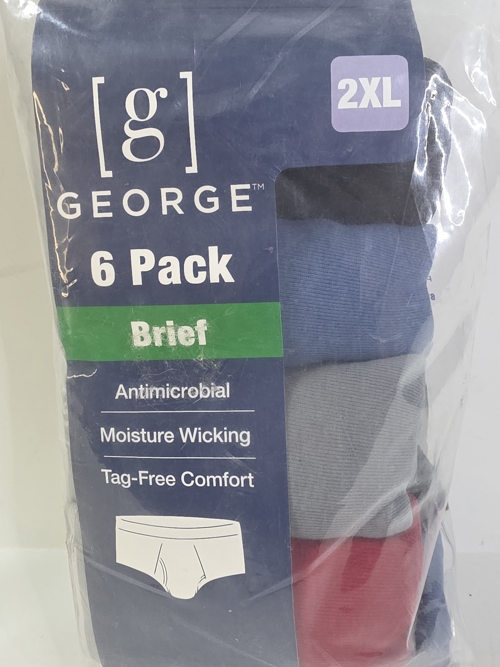 George Multi Color 6-Pack Men's 2XL Briefs